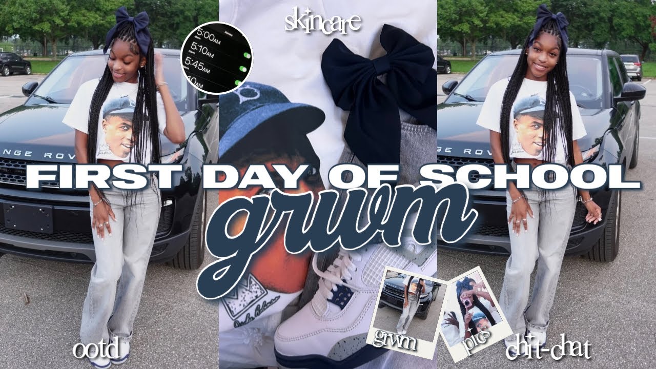 GRWM: FIRST DAY OF SCHOOL *junior year* | hair, nails, ootd, chitchat ☆