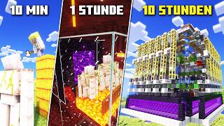 10min vs 1 STUNDE vs 10 STUNDEN IRON FARM in Minecraft HARDCORE!