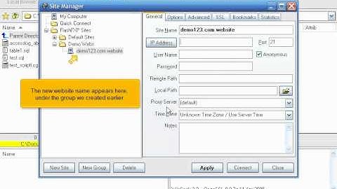 FTP - Configuring your website in FlashFXP