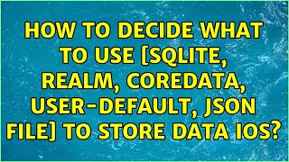 How to decide what to use [Sqlite, Realm, CoreData, User-default, JSON file] to store data iOS?