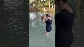 Часть 8.Видео🔥Тая ныряет в голубую Криницу.Выход Таечки😁😇🫶🏻 #лайк #беларусь #юмор #собака #пляж