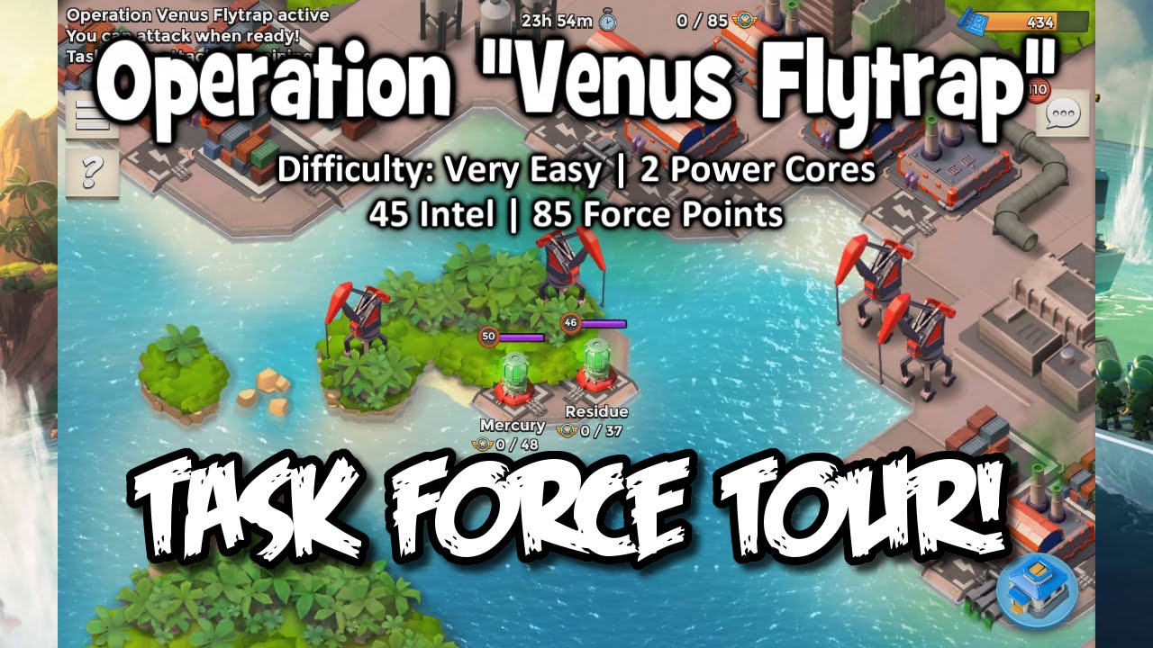 Boom Beach Task Force Tour! Operation "Venus Flytrap" Task Force Attack Series! YouTube