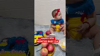 Happy 9th Months Baby Zia shorts short milestone baby cute princess snowwhite  trending