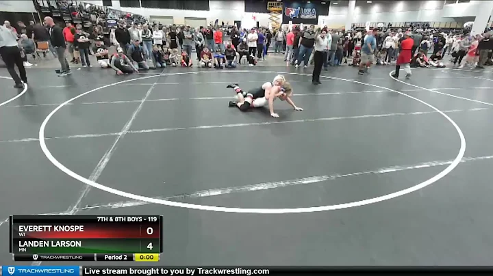 119 Lbs Cons. Round 4 - Everett Knospe, WI Vs Landen Larson, MN A739