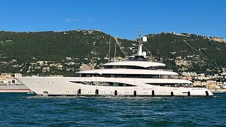 JUICE, Brand New Feadship built 71m Superyacht Docking In Gibraltar 4K