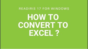Readiris 17 Windows: How to convert to Excel?