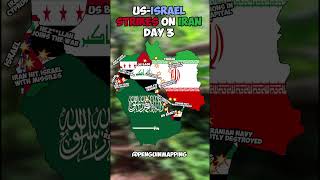 US-Israel strikes on Iran Day 3 #mapping #middleeast #shorts