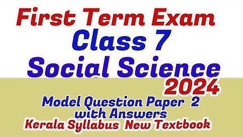 Class 7 Social Science Onam Exam Question Paper 2024|Std 7 Social Science First Term 2024