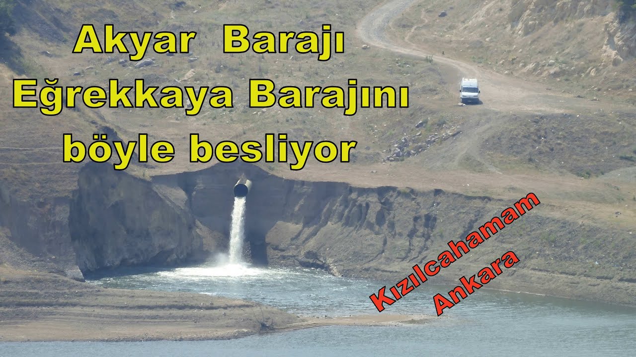 Akyar'dan Eğrekkaya Barajına su iletimi. Su seviyeleri çok düşmüş (21.07.2021)