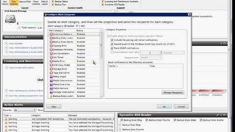 How to enable, disable, and customize alerts in Backup Exec 2012