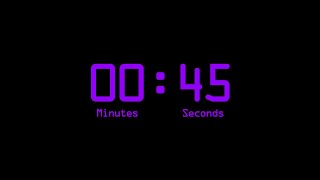 45 Seconds Countdown Timer with Alarm & Time Markers / Chapters - Retro Digital - Purple - v2