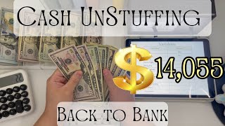 My Largest Cash Unstuffing | Back to Bank | #budgeting