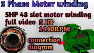 Three Phase Motor Winding 5Hp 48 Slot 1440 Rpm Motor Winding Connection Diagrammotor Rewinding