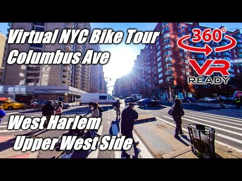 VR 360° Biking Manhattan NYC | Columbus Ave | West Harlem | Upper West Side | Cycling New York City