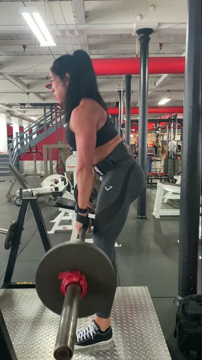 Renee Townsend doing modified stiff leg deadlifts