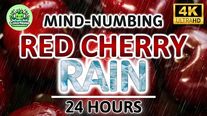 Mind Numbing Red Cherry Rain Noise | 24 Hours BLACK SCREEN | Study, Sleep, Tinnitus Relief & Focus