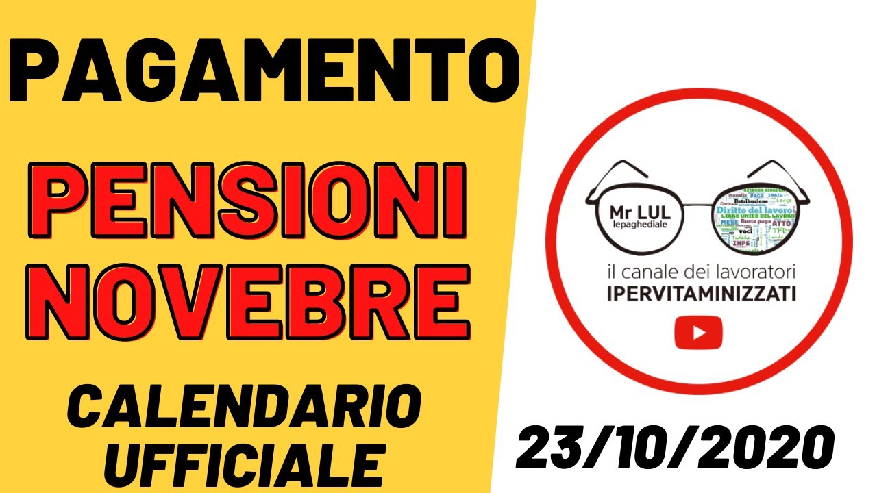 PAGAMENTO PENSIONI NOVEMBRE UFFICIALE! ECCO IL CALENDARIO ANTICIPATO