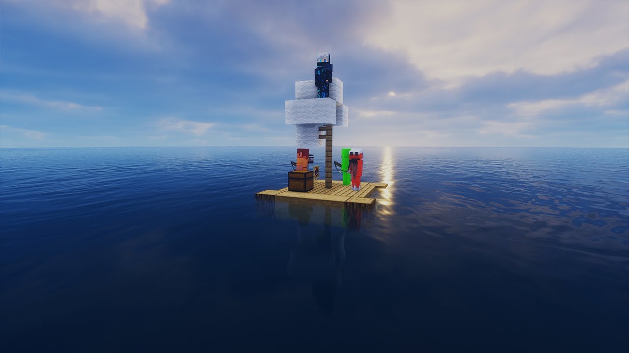 We Survived 1 MINECRAFT DAY on a RAFT in Minecraft