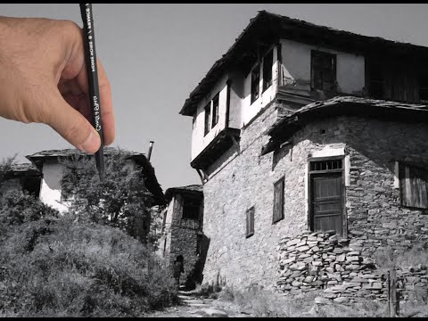 How to Paint an Old Village House with Conte and PanPastel
