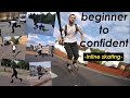 Inline skating - beginner to confident (rollerblading) - 2 year progression - anybody can improve!