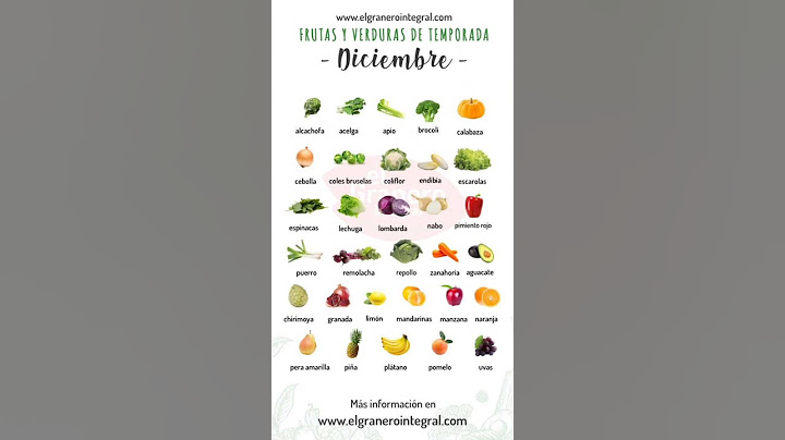 Frutas y Verduras de Temporada Diciembre Lee la descripción