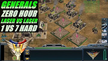 C&C Generals Zero Hour 1 vs 7 Hard armies USA laser VS USA laser  ( Twilight Flame )