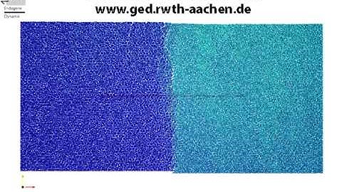 Sideview of  a normal fault in cohesive material DEM model (Structural Geology)