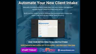 Eliminate manual data entry and start working on new cases instantly. ProFlow automates your new cli
