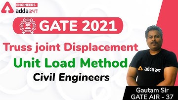 Truss Joint Displacement - Unit Load Method | Civil Engineering | GATE 2021