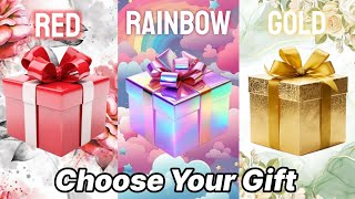 Choose your gift 🎁🤩💖 ||3 gift box challenge, Red, Rainbow and Gold wouldyourather #giftboxchallange
