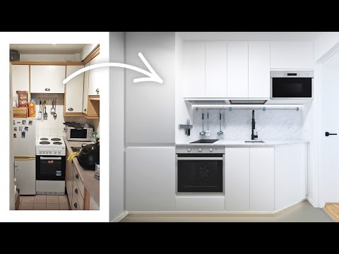 Video: Kitchen für eine schmale Küche. Layout und Küchenset für eine schmale Küche (Foto)