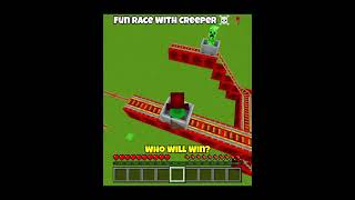 Fun Race With Creeper #minecraft #minecraftshorts