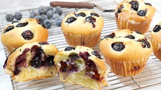 【初心者必見】簡単ブルーベリーチーズマフィン Easy Blueberry cheese muffin