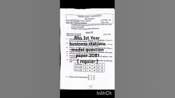 Bbs 1st Year business statistics  question paper 2081 || bbs 1st year math question paper 2081||