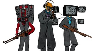 How to draw Speakerman Cameraman and Tv man with a weapon in his hands