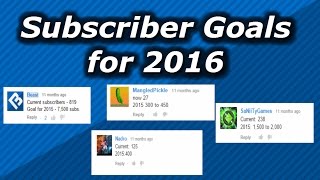 Subscriber Goals For 2016