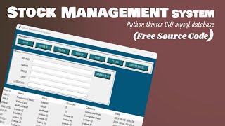 Crud Python Stock Management System using tkinter GUI MySQL database (FREE SOURCE CODE) screenshot 5