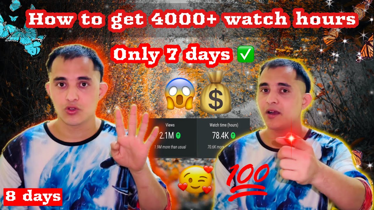 How to get 4000 watch hours 😱✅💯// how to make videos in YouTube 🎥//  complete 4000+ hours idea 💡🔥😳
