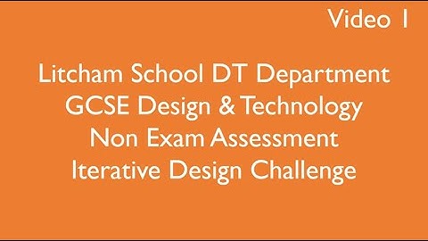 GCSE DT NEA IDC: Video Lesson 1 Introduction to the Project