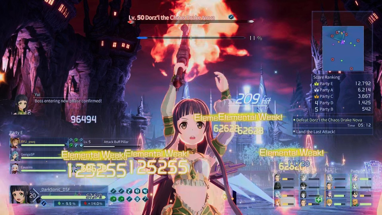 Sword Art Online Fractured Daydream | Extreme Boss - Dorz'l the Chaos Drake Nova | Yui