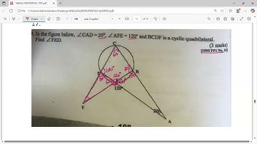 Hoekeigenschappen van een cirkel. K.c.s.e Wiskunde, pp1 Vraag 14