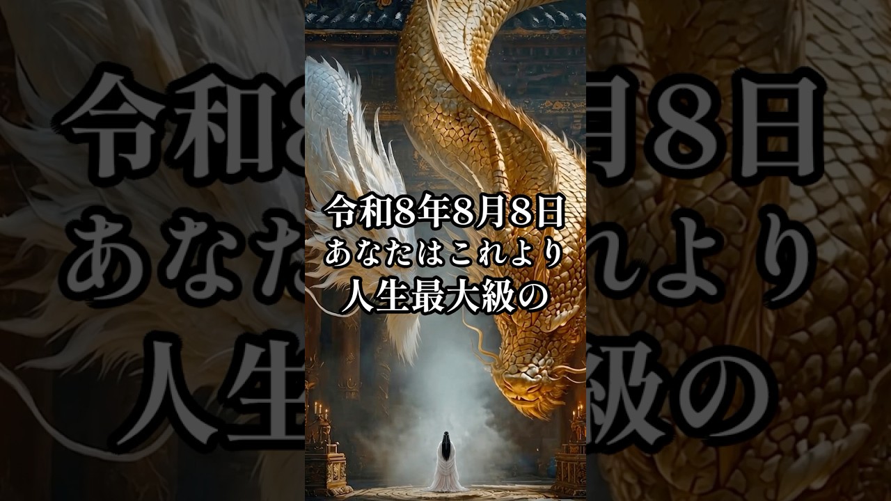 令和8年8月8日あなたはこれより人生最大級の金運最強期に突入します #金運 #金龍#888