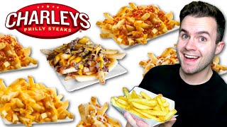 I tried Charleys Philly Steaks GOURMET FRIES! Full Menu Review!