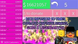 Roblox Cash Grab Simulator Rich Infusion 10 Times Update Infinite Admins Gods Legendary S Youtube - hack roblox cash grab simulator