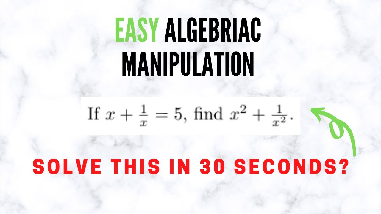 Algebraic Manipulation: SAT Math - YouTube
