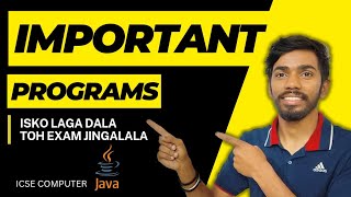 Important java programs Computer Class 10 ICSE ISC Java Programming
