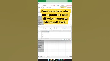 Cara mensortir atau mengurutkan Data di kolom tertentu Excel #shorts #microsoftexcel #microsoft