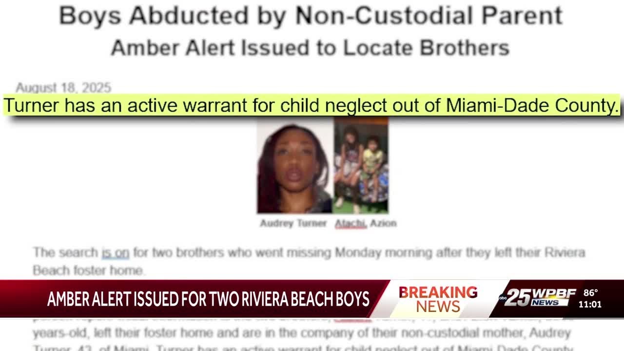 Amber Alert issued for two Riviera Beach children last seen in Palm ...