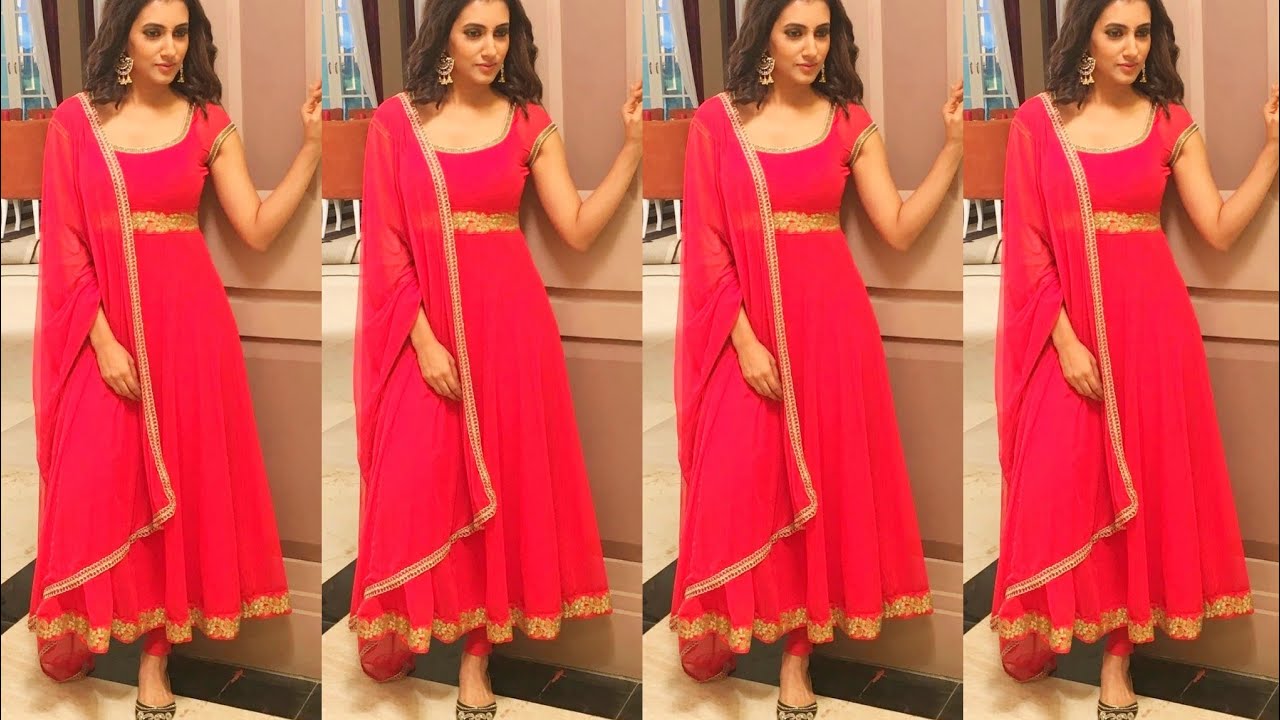 red colour frock suit