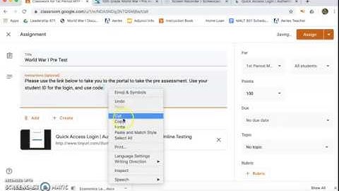 Posting Formative Assessment from  Illuminate in Google Classroom - Austin Piazza, Cajon HS
